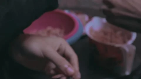 Close-Up Hands Peeling Fresh Shrimp Video stock 299577466