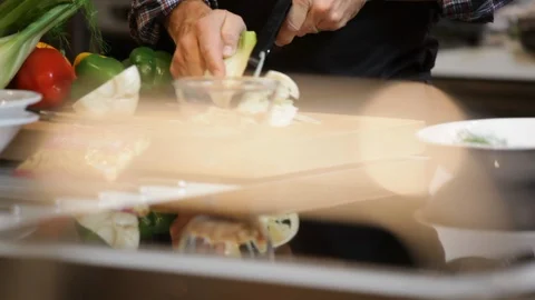 Close up of hands peeling a white cabbot. Stock Footage 106077557