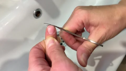 Close-up of hands performing a manicure. Stock Footage 327131273