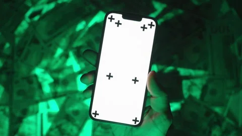 Close-Up of Hands Performing a Zoom Gesture on a Smartphone with a Blank White Stock Footage 296370959