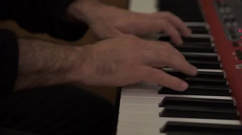 Close up of hands of piano player  Stock Footage 44444695