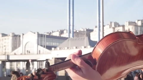 Close up hands play the violin outside Stock-Footage 237227258
