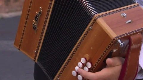 Close up on Hands Playing Accordion Stock Footage 73291076