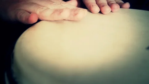 Close up hands playing the bongo drums stock footage Stock Footage 116465450