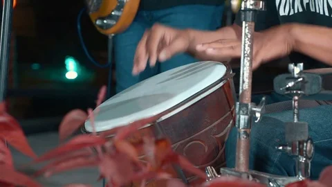 Close up of hands playing Djembe Drum Stock-Footage 85040602