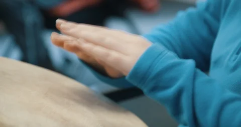 Close up of hands playing drum Stock Footage 96573091
