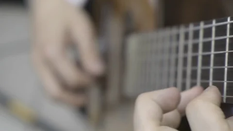 Close up of hands playing guitar Video stock 114633308