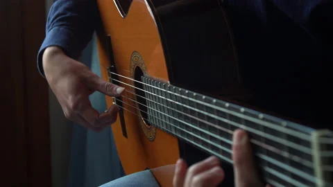 Close Up Of Hands Playing The Guitar Stock Footage 133199404