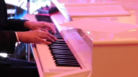 Close Up Hands Playing Piano Stock Footage 46519573