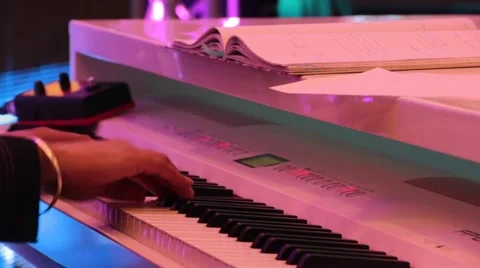 Close Up Hands Playing Piano Stock Footage 46520040