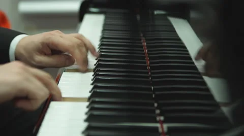 Close up hands playing the piano Stock Footage 60289713