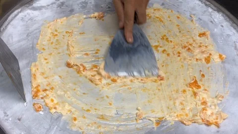 Close Up hands prepare Thai ice cream Stock Footage 122989416