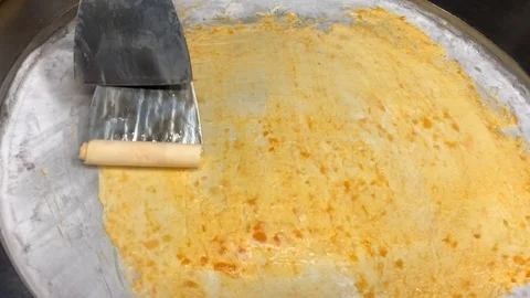 Close Up hands prepare Thai ice cream Stock Footage 122989482