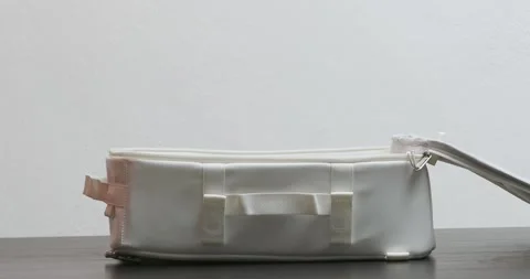 Close-up. Hands puts VR headset in protective backpack. Video stock 266035451