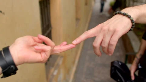Close up of hands reaching, fingers intertwining connection, unity, intimacy. Stock Footage 255808961