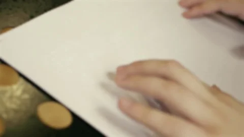 Close up of hands reading braille Stock Footage 75188538
