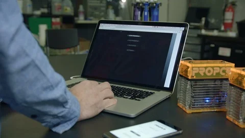Close-up Hands Of Researcher using pro pcr application on computer Stock Footage 112163552