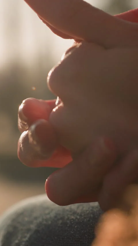 Close-Up of Hands Rubbing Together in Deep Thoughtful Moment Stock Footage 309719394