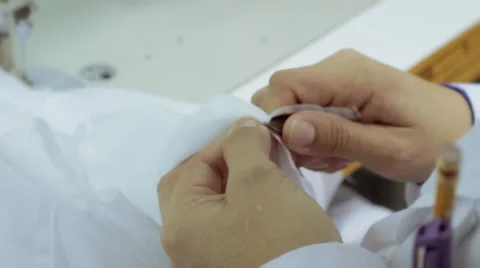 Close up Hands Sewing Stock Footage 46224998