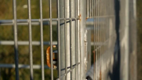 Close-up of hands shacking a fence Video stock 108264258