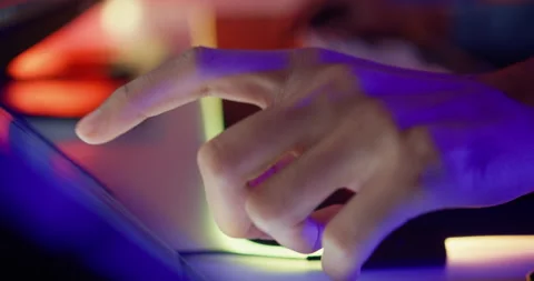 Close-up hands shot asia guy use keyboard and mouse controller play video game. Stock Footage 163770308