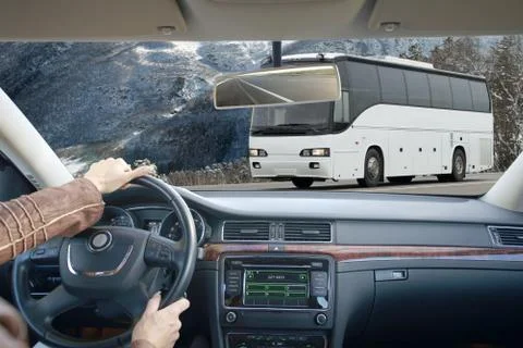 Close up of hands on a steering wheel. Foto stock