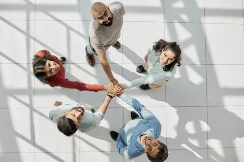 Close up hands Teamwork group of multi racial people meeting join hands. Stock Photos