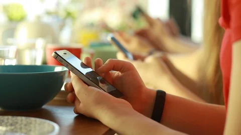  Close-up of hands texting on smartphone .  Stock Footage 108734938