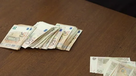 Close Up Hands Throwing Euro Banknotes Then Picking Them Up Regret Concept Stock Footage 333538582