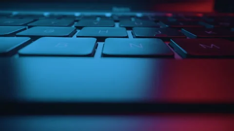 Close up of hands typing and coding on laptop keyboard. Digital innovation Stock Footage 239186191