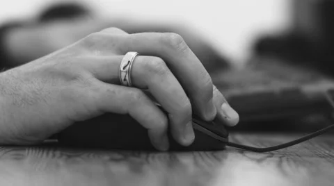 Close up of hands typing on computer keyboard and using computer mouse Stock Footage 48143236
