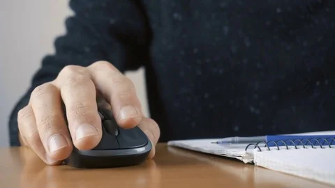 Close up of hands typing on computer keyboard and mouse Stock Footage 83377511
