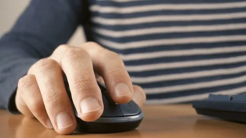 Close up of hands typing on computer keyboard and mouse Stock Footage 83378233