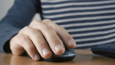 Close up of hands typing on computer keyboard and mouse Video stock 84266673