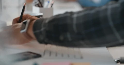 Close up hands typing on computer keyboard browsing online sending emails Stock Footage 103552475