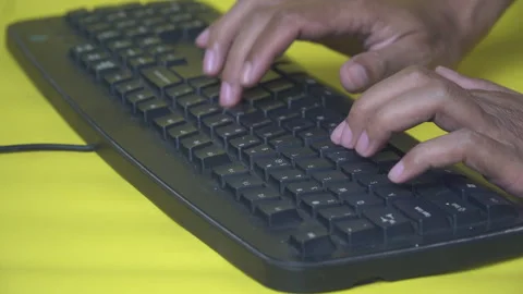 Close-Up of Hands Typing on Computer Keyboard Stock Footage 332451005