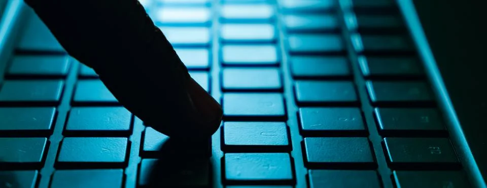 Close-up of hands typing on a computer keyboard. Keyboard closeup view Stock Photos
