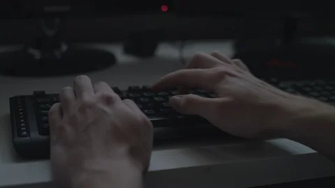 Close up of hands typing on a generic black keyboard. 4k UHD. Stock Footage 90214305