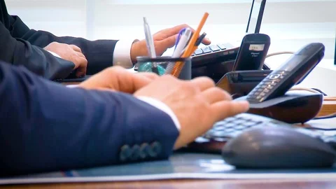 Close-Up Hands Typing On A Keyboard 스톡 동영상 111482368