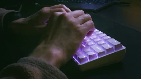 Close-up of Hands Typing on Keyboard Stock Footage 320495730