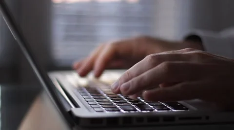 Close up of hands typing on laptop keyboard Stock Footage 59912301