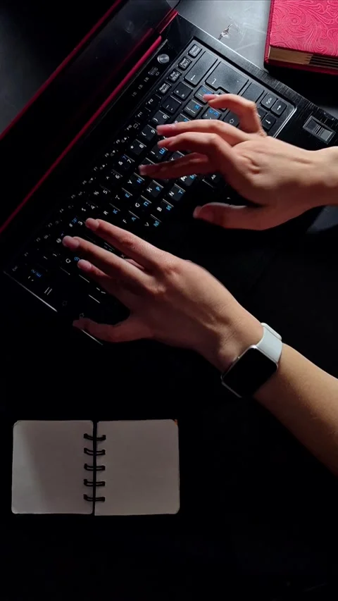 Close-Up of Hands Typing on Laptop Keyboard Stock Footage 307844984