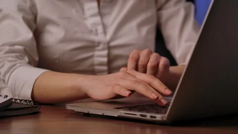 Close Up of Hands Typing on Laptop Keyboard Stock Footage 323858136