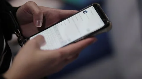Close-up of hands typing on smartphone Stock Footage 270365363