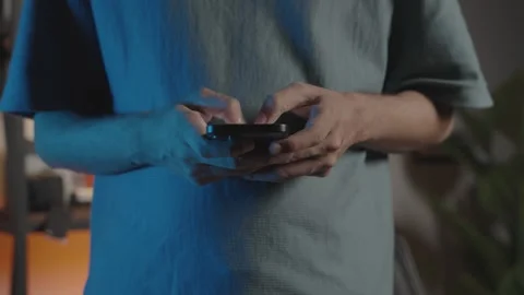 Close Up of Hands Typing on Smartphone Stock Footage 337736657