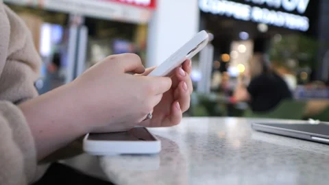 Close-up of hands typing on smartphone Stock Footage 343866973