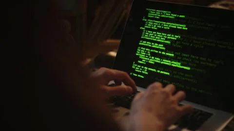 Close-up of Hands of Unknown Developer Writing Code for Application Stock Footage 290868463