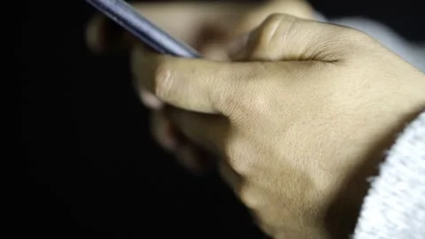 Close up of hands using a cell phone at night Stock Footage 272255544