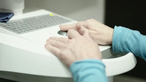 Close up of hands using digital crown design device in dental office Stock Footage 113723784