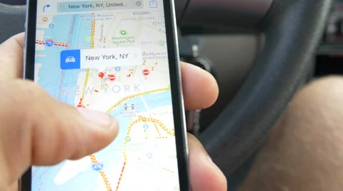 Close-Up Of Hands Using Google Maps In Smart Phone Stock Footage 66684904